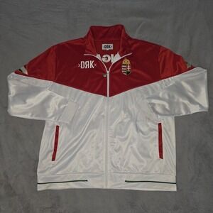 DRK Dorko Hungary Track Jacket Red White Full Zip Coat of Arms Womens 3XL